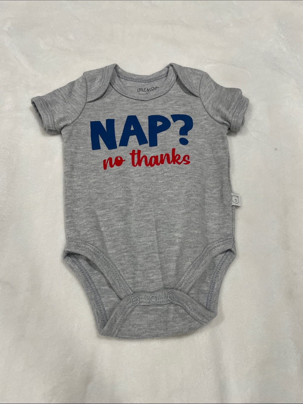 Gray 'NAP? no thanks' Graphic One-Piece Bodysuit